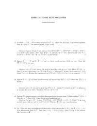 Final Exam Solutions Linear Algebra Math 115a Docsity