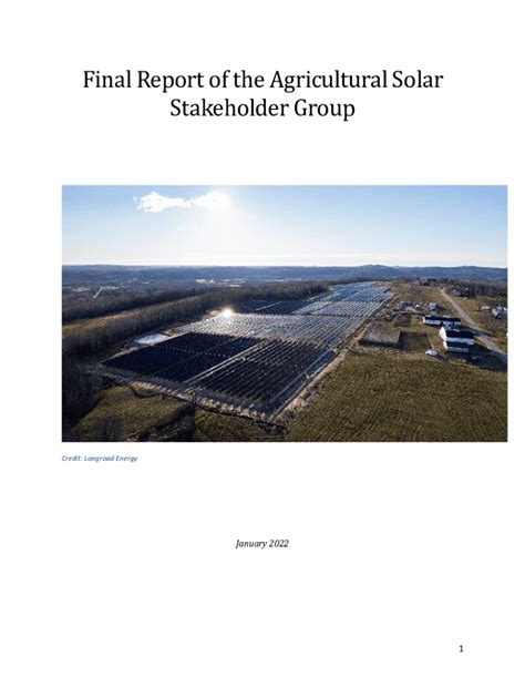 Final Report of the Agricultural Solar Stakeholder Group - Maine