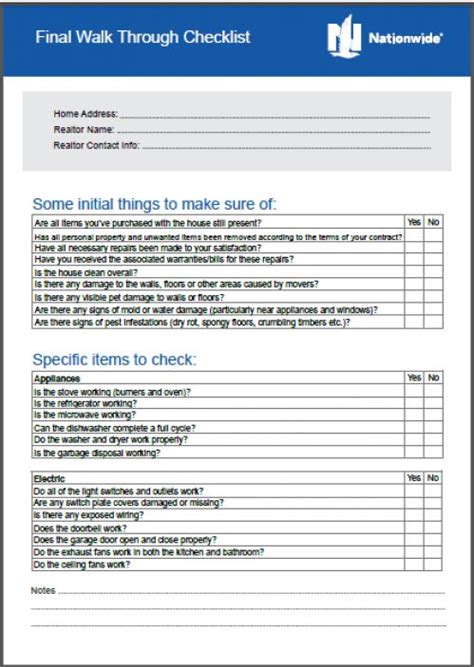 Final WalkThrough Checklist