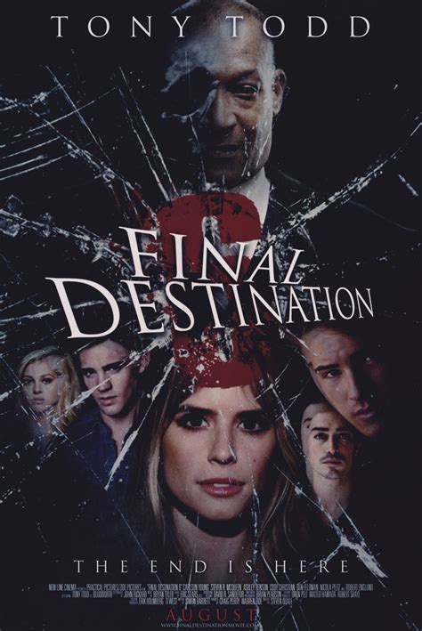Final destination destination. Final Destination: Directed by James Wong. With Devon Sawa, Ali Larter, Kerr Smith, Kristen Cloke. After getting a premonition about a plane crash on his school trip, Alex, a student saves a few of his classmates. 