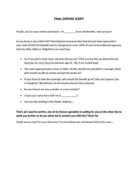 Final expense insurance script.  Here we discuss, what is final expense in...