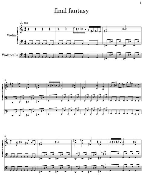 Final fantasy cello sheet music.  Made by Allie Jenkins.  Find your Mus...