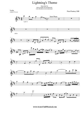 Final fantasy violin music.  Music notation created and shared online with Flat Fi...