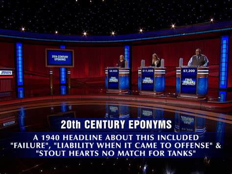 During the end of the Alex Trebek era, this % was in the 30-40% range. Link to the box score: June 15, 2022 Box Score. Final Jeopardy! betting suggestions: (Scores: Megan $11,600 Peggy $5,400 Gregory $1,000) Megan – Bet between $0 and $799 and enjoy victory #2! (Actual bet: $0) Gregory – Bet whatever you like!.