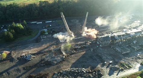 Final two Milford paper mill towers dynamited ... - lehighvalleylive