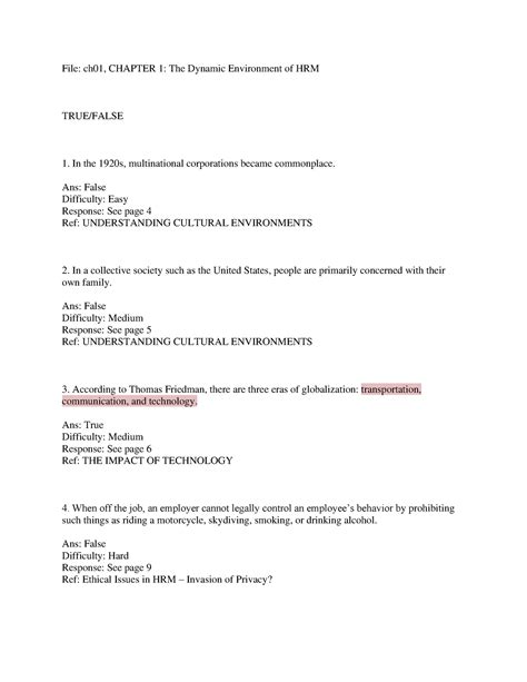 FinalTestBank human resources practice material materal File