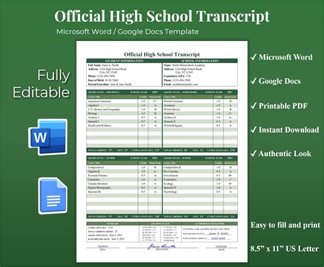 Finally! A Homeschool Transcript Template for Google Docs!!