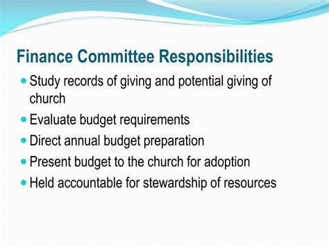 Finance committee responsibilities. for-profit sector and take on this responsibility as a way to “give back.” However, becoming a director of an NFP is a significant responsibility, and it must be undertaken with care. After all, the board is at the top of the organizational structure and ultimately responsible for the oversight and strategic direction of the organization. 