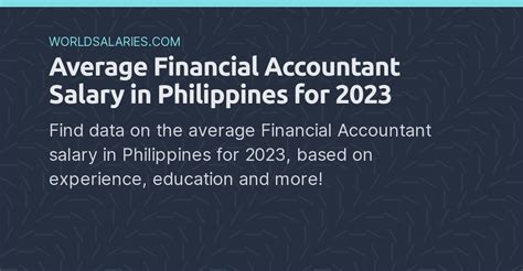 Financial Accountant Salary in Philippines (April, 2024) - JobStreet