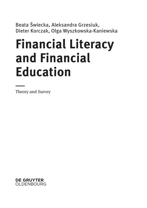 Financial Education and Financial Literacy in the Czech Education ...