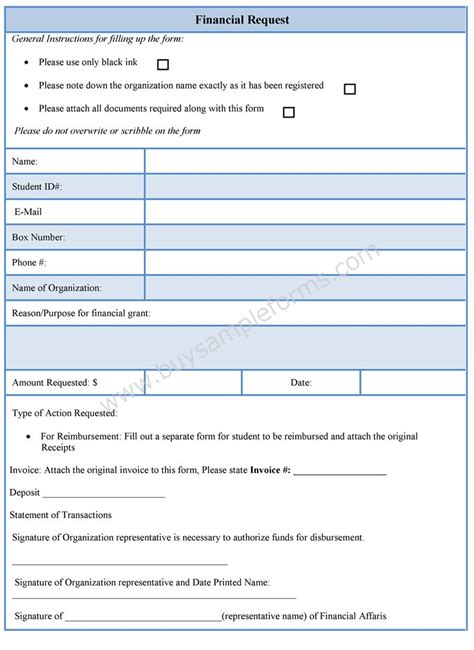 Financial Information Request Template