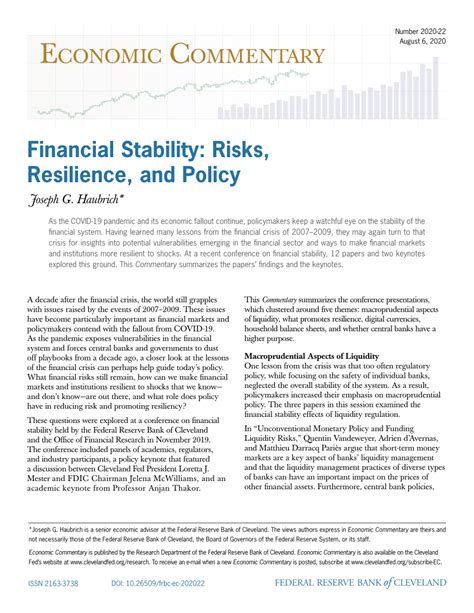 Financial Stability: Risks, Resilience, and Policy - ResearchGate