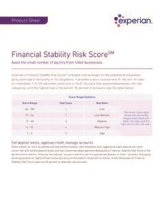 Financial Stability Risk Score - Business Credit Information