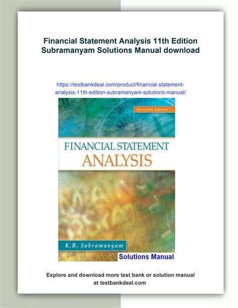 Financial Statement Analysis Subramanyam Solutions Pdf