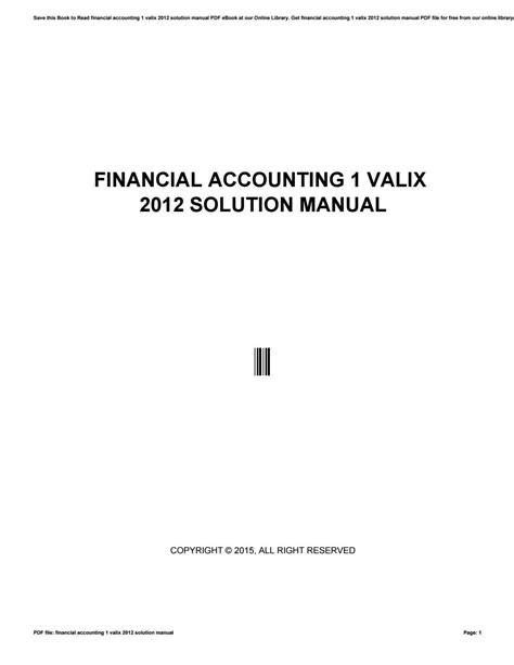 Financial accounting 2012 valix solution manual. - Handbook of snow principles processes management and use.
