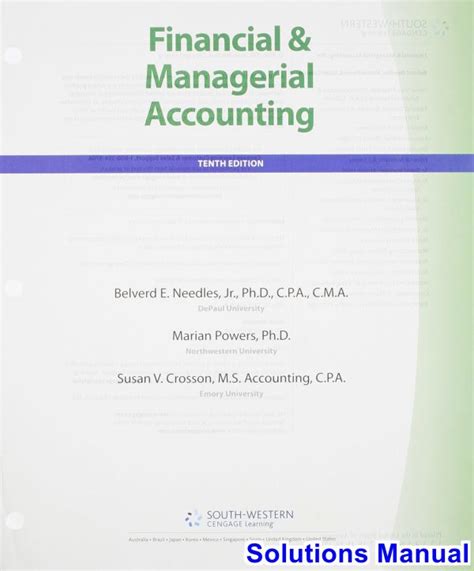 Financial and managerial accounting 10th edition needles solution manual. - Y qué hiciste con tu hermano?.