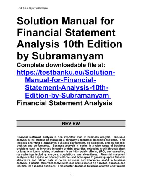 Financial statement analysis subramanyam 10e solution manual. - 2005 yamaha golf cart service manual.