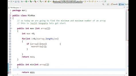Find Max/Min From an Array using Java YouTube