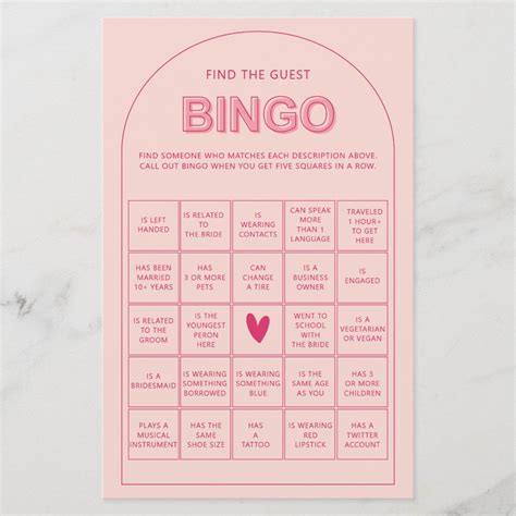Find The Guest Bingo Template Free