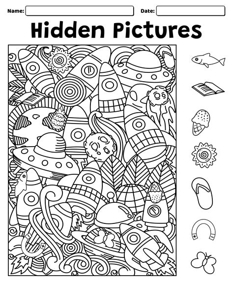 Find The Hidden Objects Printables