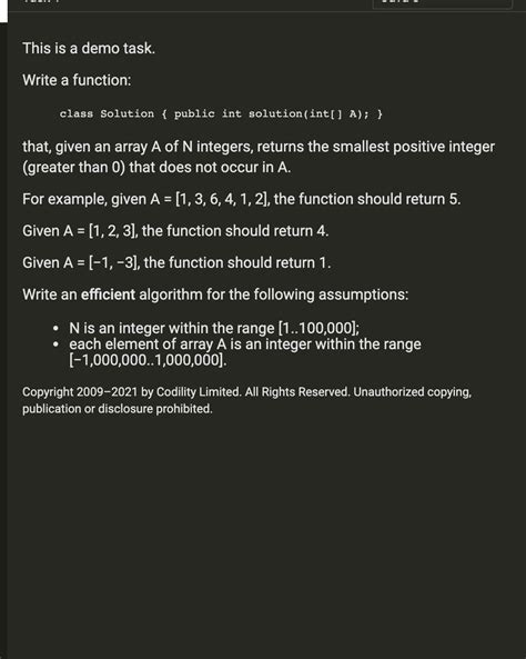 Find The Smallest Positive Integer That Does Not Occur In A Given Sequence Stack Overflow