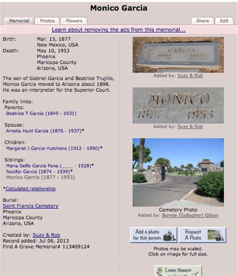 The FInd a Grave website contains burial and other final disposition information for your family, friends and famous people. The site provides tools that let people from all over the world work together, share information and build an online, virtual cemetery experience.. 