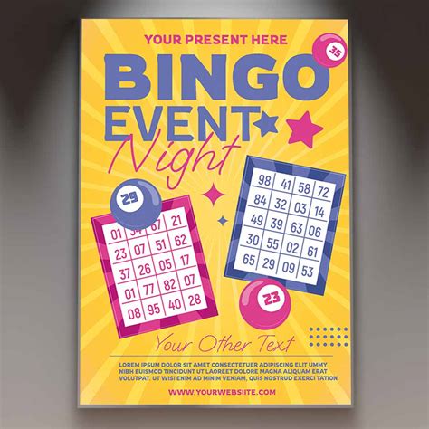 Find design templates for Bingo Night Template. Easy to customize. Download and print or
