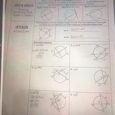 Find each angle and arc measures worksheet gina wilson. - No time to cook guide insanity.