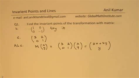 Find invariant points under matrix transformation …