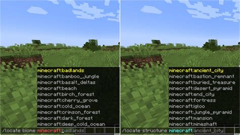 Find my coordinates.  Java Edition /locate structure <structure> /locate biome <biom...