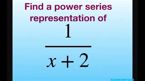 Find a power series representation for the func