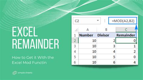 Find the Remainder When Dividing With Excel s MOD Function