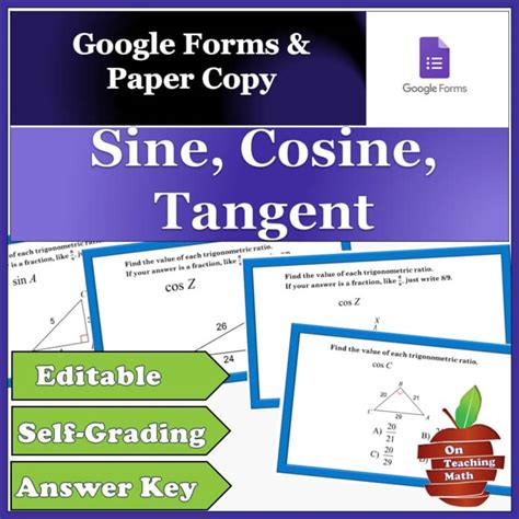 Find the Sine Cosine and Tangent in Google Spreadsheets