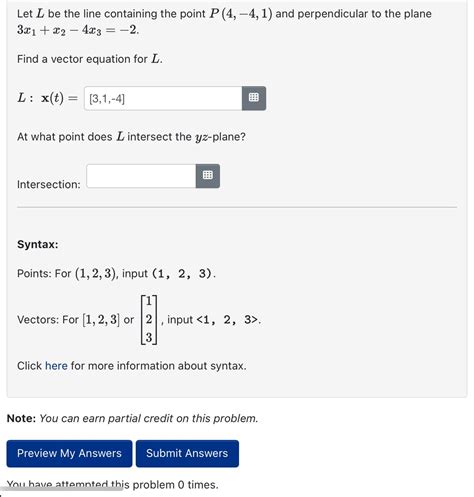 Find the equation of the line that contains the point P(4, 1) and is ...