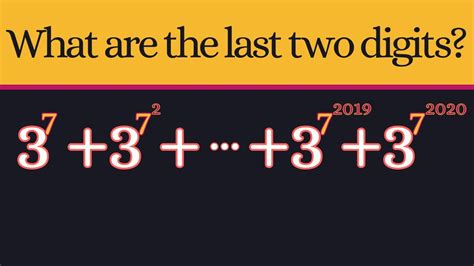 Find the last two digits. - YouTube