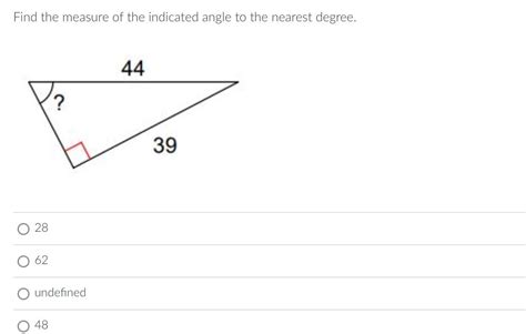 Find the measure of the indicated angle to the nearest degree worksheet answer key. .  ...