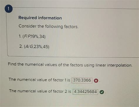 Find the numerical value of the following factors Chegg.com