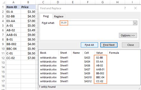 Find wildcard excel.  They are useful for finding values that match specific pa...