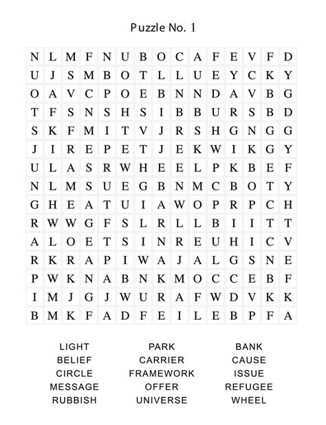 Find word puzzle. Here are some tips on how to solve word search puzzles: Start by looking for the words that are easiest to find. These are usually the shortest words or the words that you already know. Once you have found all of the easy words, move on to the harder ones. If you get stuck, try looking at the words backwards or from a different direction. 