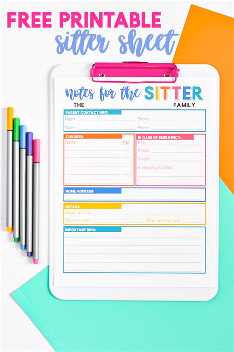 Finding A New Babysitter Sitter Notes Free Printable Three Little Ferns Family Lifestyle Blog