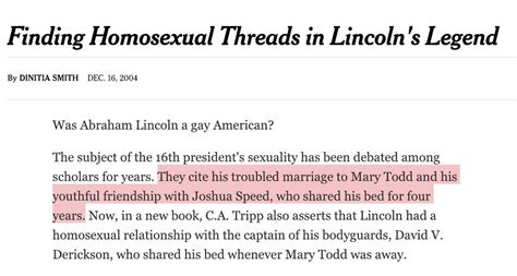 Finding Homosexual Threads in Lincoln's Legend