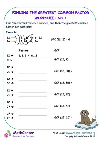 Finding What Is Common Worksheet