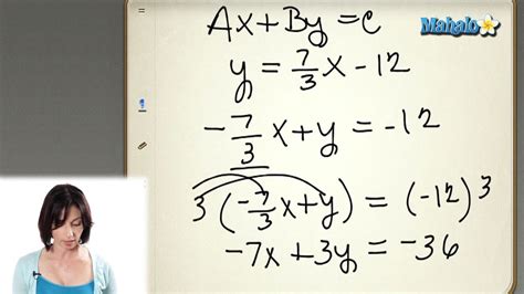 Finding the Equation of a Line in Standard Form YouTube