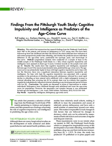 Findings from the Pittsburgh Youth Study: cognitive ... - PubMed