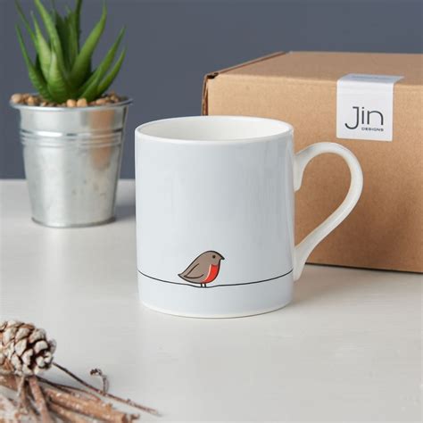 Fine Bone China Mug Robin - Etsy UK