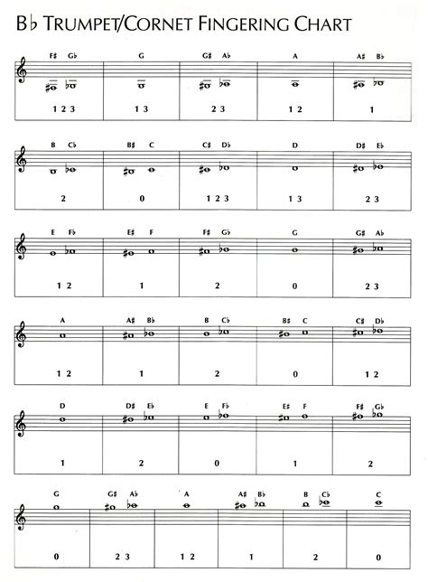 Fingering Chart B Flat