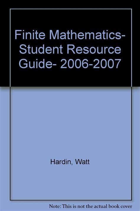 Finite mathematics student resource guide 2006 2007. - Peavey amp vb 2 repair manual.