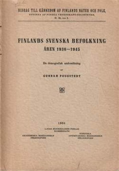 Finlands svenska befolkning åren 1936 1945 ; en demografisk undersökning. - Vw transporter t4 service manual 1996.