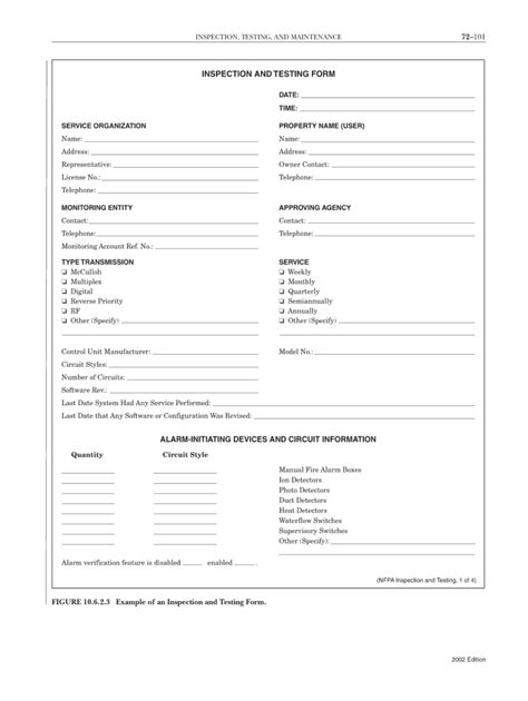 Fire Alarm Inspection Form Excel Fill Out and Sign Printable PDF