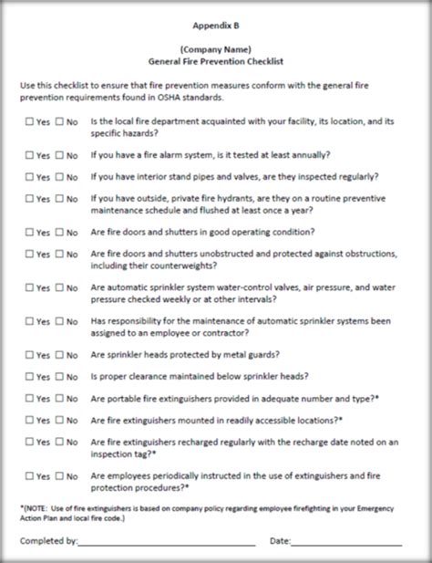 Fire Prevention Plan Sample Written Program HSSE WORLD